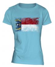 North Carolina State Distressed Flag Ladies T-Shirt