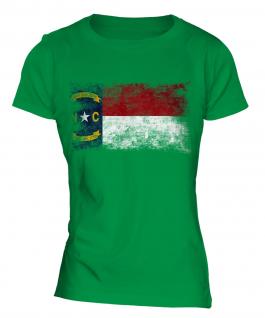 North Carolina State Distressed Flag Ladies T-Shirt