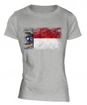 North Carolina State Distressed Flag Ladies T-Shirt