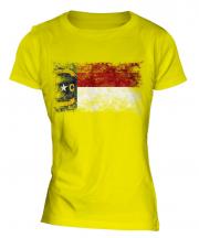 North Carolina State Distressed Flag Ladies T-Shirt