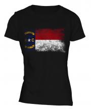 North Carolina State Distressed Flag Ladies T-Shirt