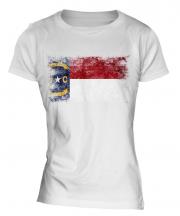 North Carolina State Distressed Flag Ladies T-Shirt