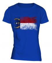 North Carolina State Distressed Flag Ladies T-Shirt