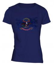 North Dakota State Distressed Flag Ladies T-Shirt