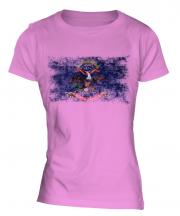 North Dakota State Distressed Flag Ladies T-Shirt