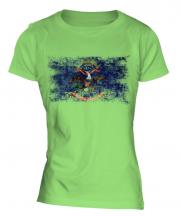 North Dakota State Distressed Flag Ladies T-Shirt