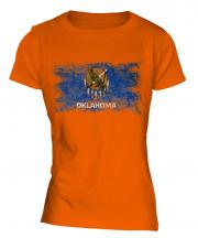 Oklahoma State Distressed Flag Ladies T-Shirt
