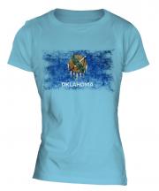 Oklahoma State Distressed Flag Ladies T-Shirt
