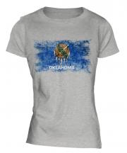 Oklahoma State Distressed Flag Ladies T-Shirt