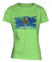 Oklahoma State Distressed Flag Ladies T-Shirt