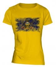Pennsylvania State Distressed Flag Ladies T-Shirt