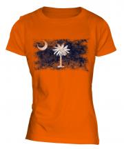 South Carolina State Distressed Flag Ladies T-Shirt