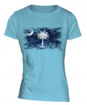 South Carolina State Distressed Flag Ladies T-Shirt