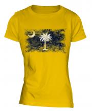 South Carolina State Distressed Flag Ladies T-Shirt