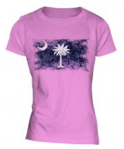 South Carolina State Distressed Flag Ladies T-Shirt