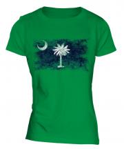 South Carolina State Distressed Flag Ladies T-Shirt
