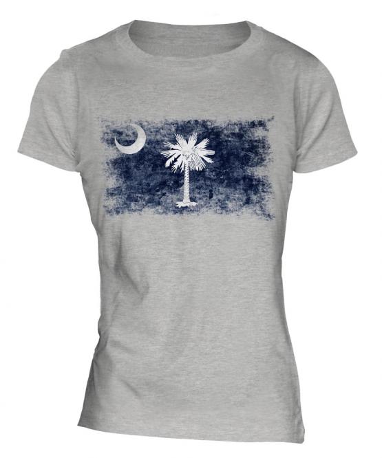 South Carolina State Distressed Flag Ladies T-Shirt