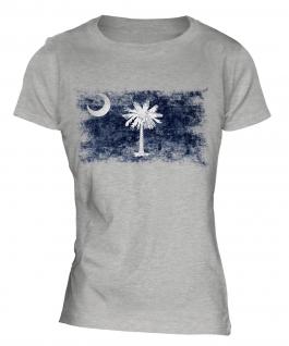 South Carolina State Distressed Flag Ladies T-Shirt
