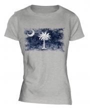 South Carolina State Distressed Flag Ladies T-Shirt