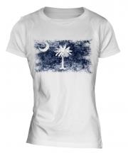 South Carolina State Distressed Flag Ladies T-Shirt