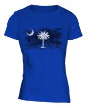 South Carolina State Distressed Flag Ladies T-Shirt