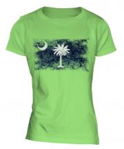 South Carolina State Distressed Flag Ladies T-Shirt