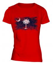 South Carolina State Distressed Flag Ladies T-Shirt