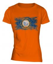 South Dakota State Distressed Flag Ladies T-Shirt