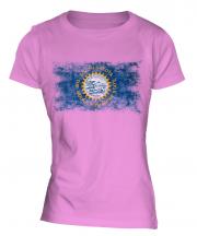 South Dakota State Distressed Flag Ladies T-Shirt