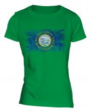 South Dakota State Distressed Flag Ladies T-Shirt