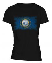 South Dakota State Distressed Flag Ladies T-Shirt