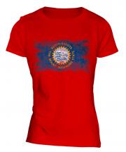 South Dakota State Distressed Flag Ladies T-Shirt