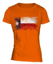Texas State Distressed Flag Ladies T-Shirt