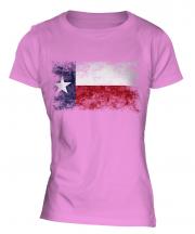 Texas State Distressed Flag Ladies T-Shirt
