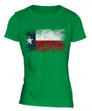 Texas State Distressed Flag Ladies T-Shirt