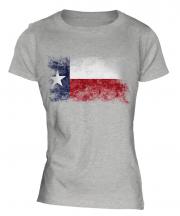 Texas State Distressed Flag Ladies T-Shirt