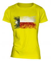 Texas State Distressed Flag Ladies T-Shirt