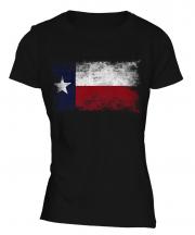 Texas State Distressed Flag Ladies T-Shirt
