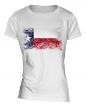 Texas State Distressed Flag Ladies T-Shirt