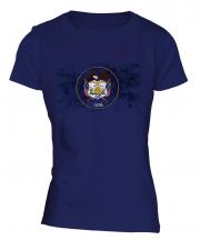 Utah State Distressed Flag Ladies T-Shirt