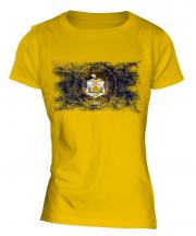 Utah State Distressed Flag Ladies T-Shirt