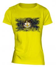 Utah State Distressed Flag Ladies T-Shirt
