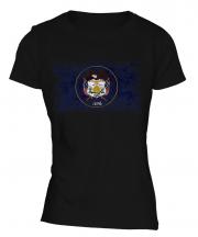 Utah State Distressed Flag Ladies T-Shirt