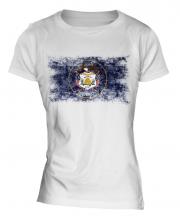 Utah State Distressed Flag Ladies T-Shirt
