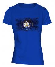 Utah State Distressed Flag Ladies T-Shirt
