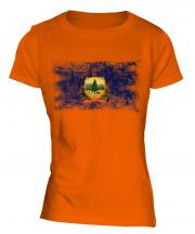Vermont State Distressed Flag Ladies T-Shirt