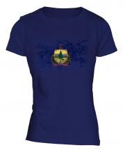Vermont State Distressed Flag Ladies T-Shirt