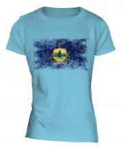 Vermont State Distressed Flag Ladies T-Shirt