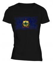 Vermont State Distressed Flag Ladies T-Shirt