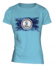 Virginia State Distressed Flag Ladies T-Shirt